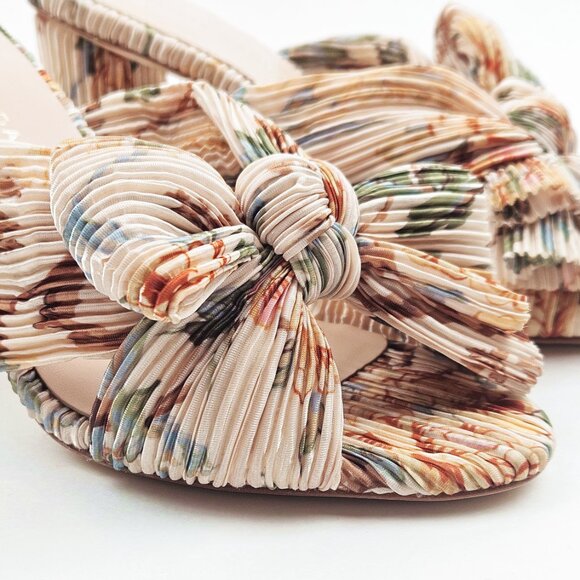 Loeffler Randall Penny Pleated Knot Mule Cream Botanical Floral - Picture 5 of 9